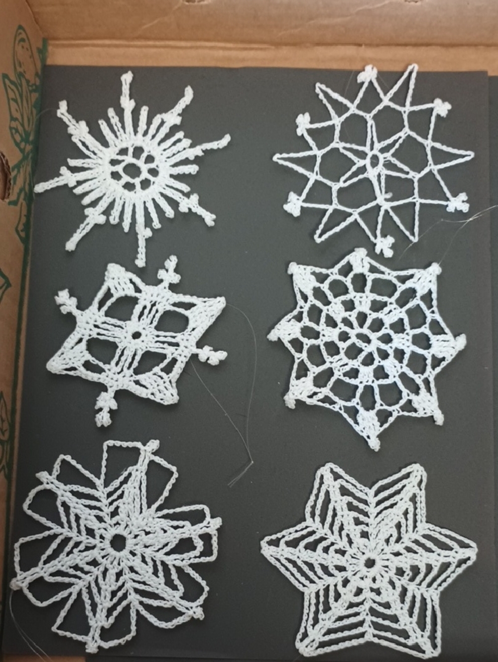 White Hand  Crochet Snowflake Christmas Tree Ornaments